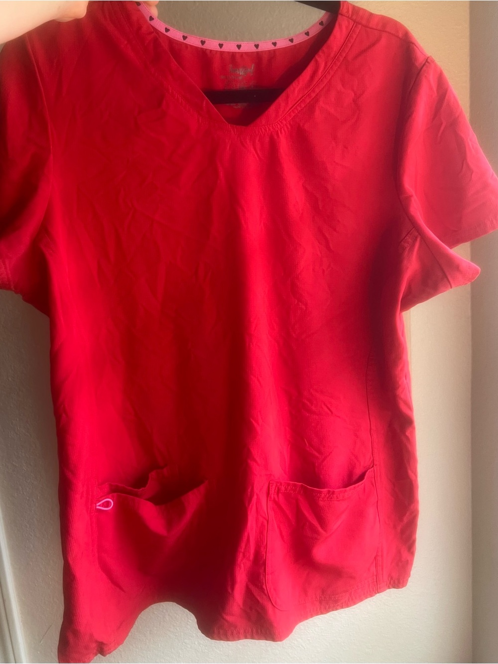 Red Scrub Set- HeartSoul XL top, L bottom